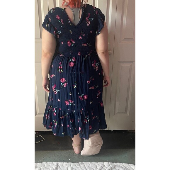 Navy Blue Floral Dress - Picture 3 of 5